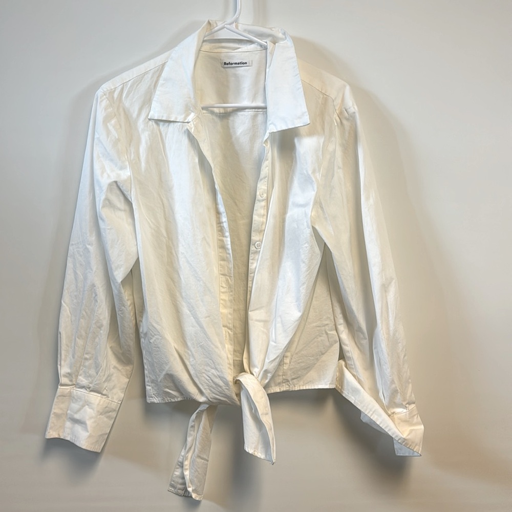 Reformation Tie Front Button Down - Medium - image 1